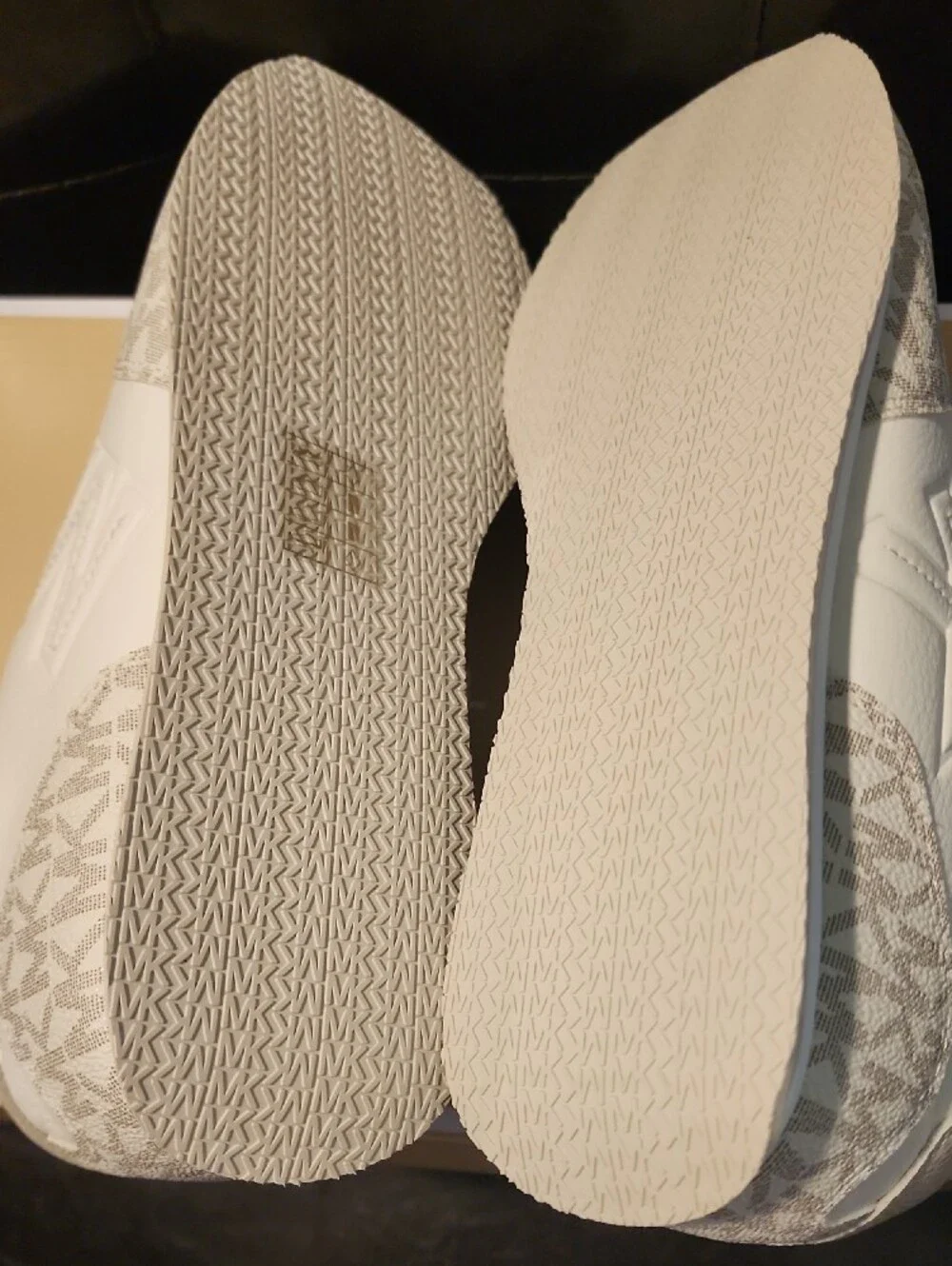 Michael Kors Beige Cream Logo-Print Women's Sneakers
